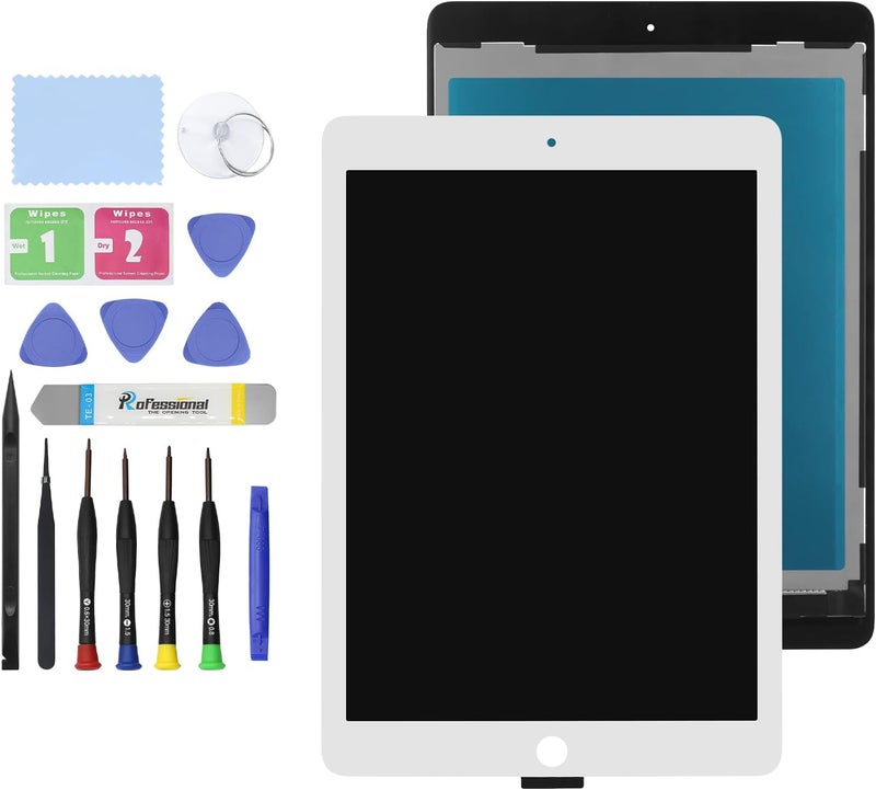 GBOLE 9.7" New Screen Replacement for iPad Air 2 (2nd Gen) A1566 A1567 LCD Display Glass Touch Digitizer Premium Kit with Tools - White - Image 1